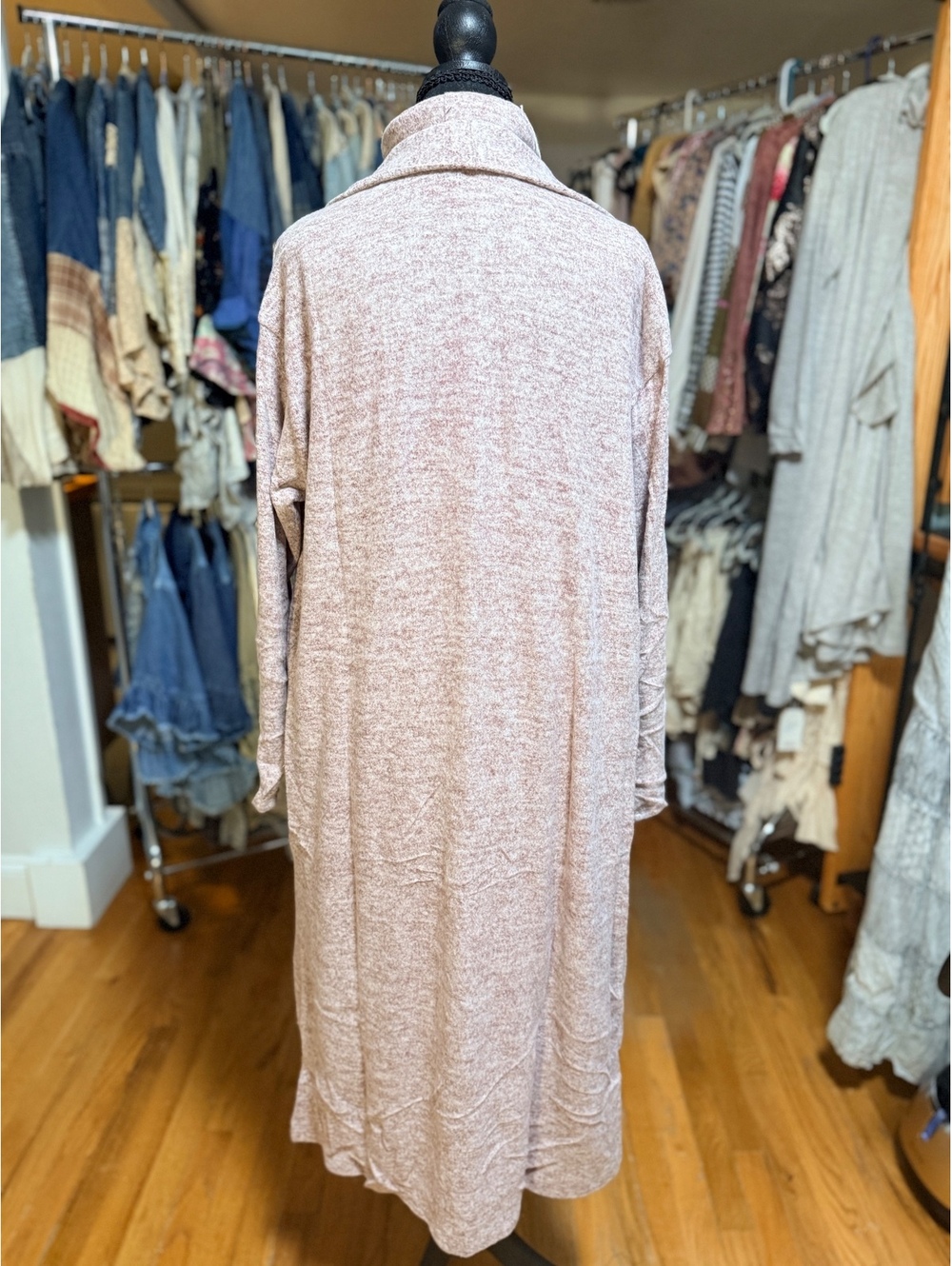 DEAR SCARLETT Glam Set Turtleneck Sleeveless Midi Dress & Cardigan Wine NWT M - Picture 4 of 9